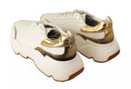 Dolce & Gabbana White Gold Leather Sport DAYMASTER Sneakers Shoes