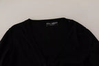 Dolce & Gabbana Black Wool Knit Button Down Cardigan Sweater