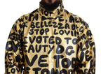 Dolce & Gabbana Gold Logo Print Turtleneck Pullover Sweater