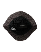 Dolce & Gabbana Black Gray Patterned Leather Bucket Hat