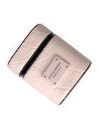 Dolce & Gabbana Light Pink Leather Metal Logo Plaque Airpods Case