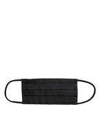 Dolce & Gabbana Black 100% Silk Adjustable Necktie Face Mask