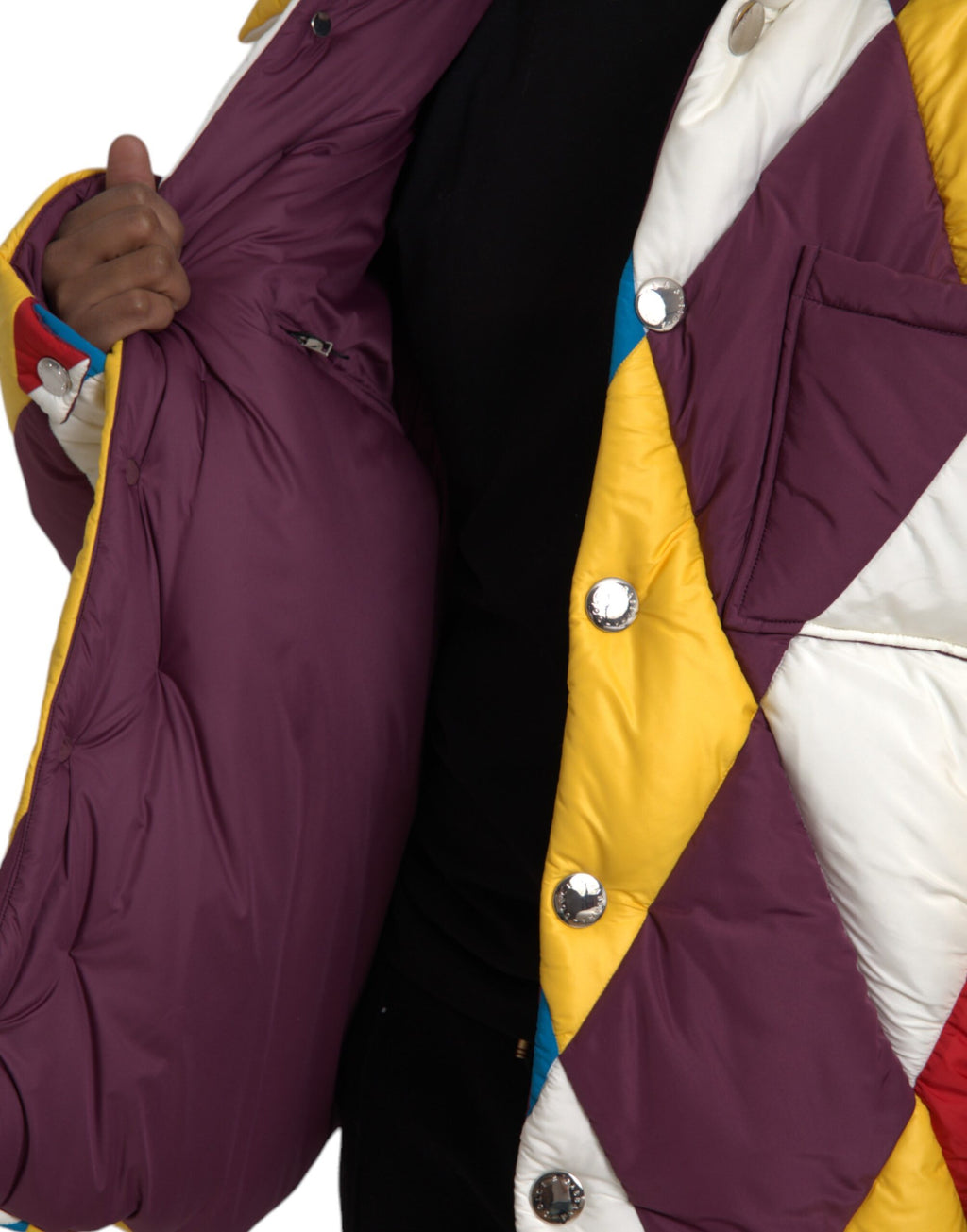 Dolce & Gabbana Multicolor Windbreaker Puffer Jacket Men