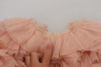 Dolce & Gabbana Pink Ruffles Long Sleeves Pullover Sweater