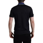 Dolce & Gabbana Polo Navy Blue Collared Silk Men T-shirt