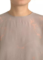 Dolce & Gabbana Brown Round Neck Short Sleeve Blouse Top