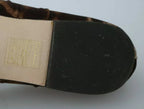 Dolce & Gabbana Brown Leopard Silk Ballerina Flats Shoes
