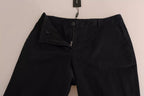 Dolce & Gabbana Black Cotton Cropped Capri Pants