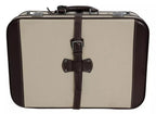 Dolce & Gabbana Brown Beige Leather Mens Travel Suitcase Luggage Bag