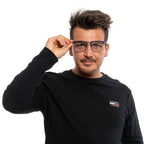 Police Blue Metal & Plastic Glasses (Frames)