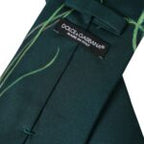 Dolce & Gabbana Green Printed 100% Silk Adjustable Men Tie