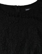 Dolce & Gabbana Black Floral Lace Sheath Sleeveless Mini Dress