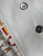 Dolce & Gabbana White Double Breasted Blazer Coat Jacket