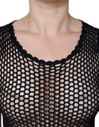 Dolce & Gabbana Black Mesh See Through Sleeveless Tank Top