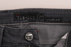 Acht Gray Cotton Slim Fit Denim Jeans