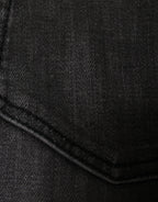 Dolce & Gabbana Black Tattered Cotton Skinny Men Denim Jeans
