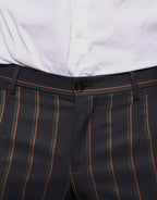 Dolce & Gabbana Brown Stripes Skinny Men Dress Pants