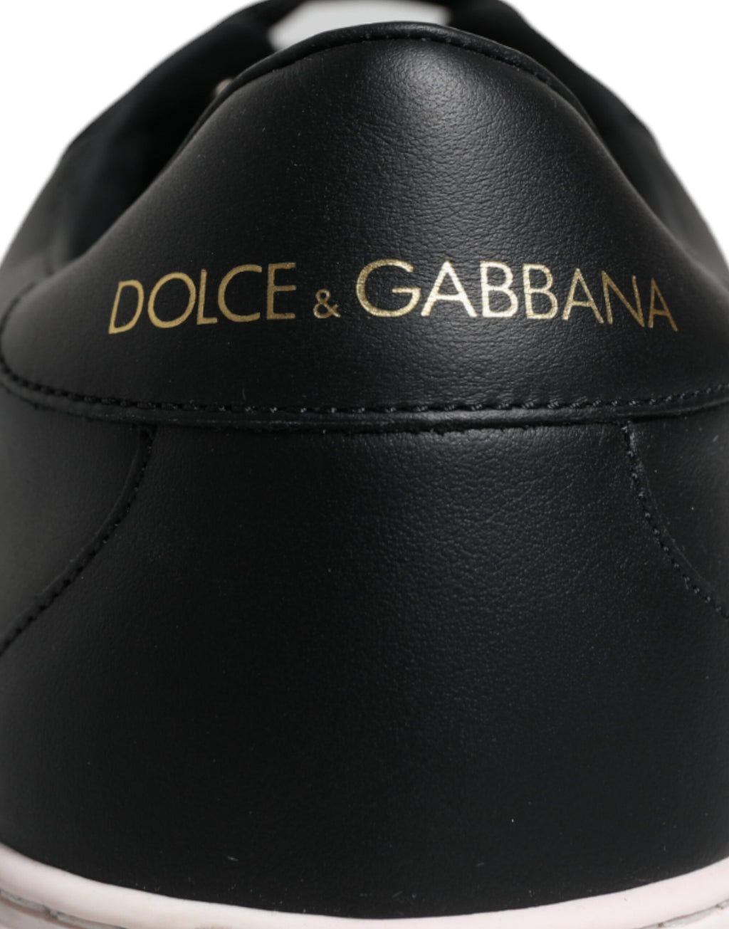 Dolce & Gabbana Black Leather Low Top Men Sneakers Shoes