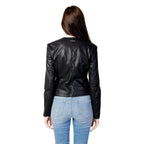 Armani Exchange Black Polyester Leather Jacket