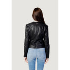 Armani Exchange Black Polyester Leather Jacket