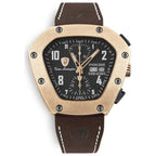 Lamborghini Black Leather Dress Watch