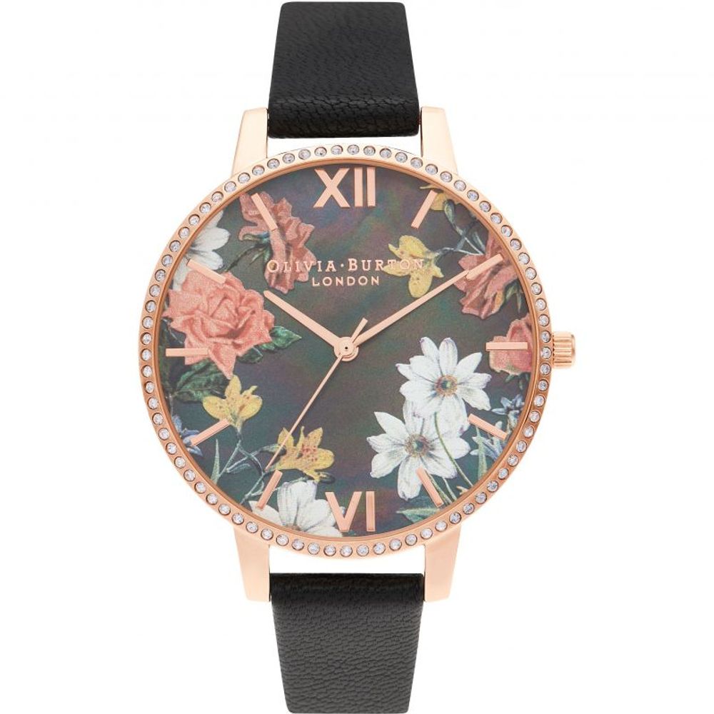 Olivia Burton Black Artificial Leather Dress Watch
