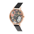 Olivia Burton Black Artificial Leather Dress Watch