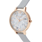 Olivia Burton Gray Artificial Leather Dress Watch