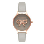Olivia Burton Gray Artificial Leather Dress Watch