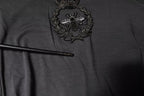 Dolce & Gabbana Gray Crown Bee Embroidery Pullover Sweater