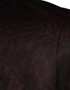 Dolce & Gabbana Maroon Polyester Crew Neck Pullover Sweater