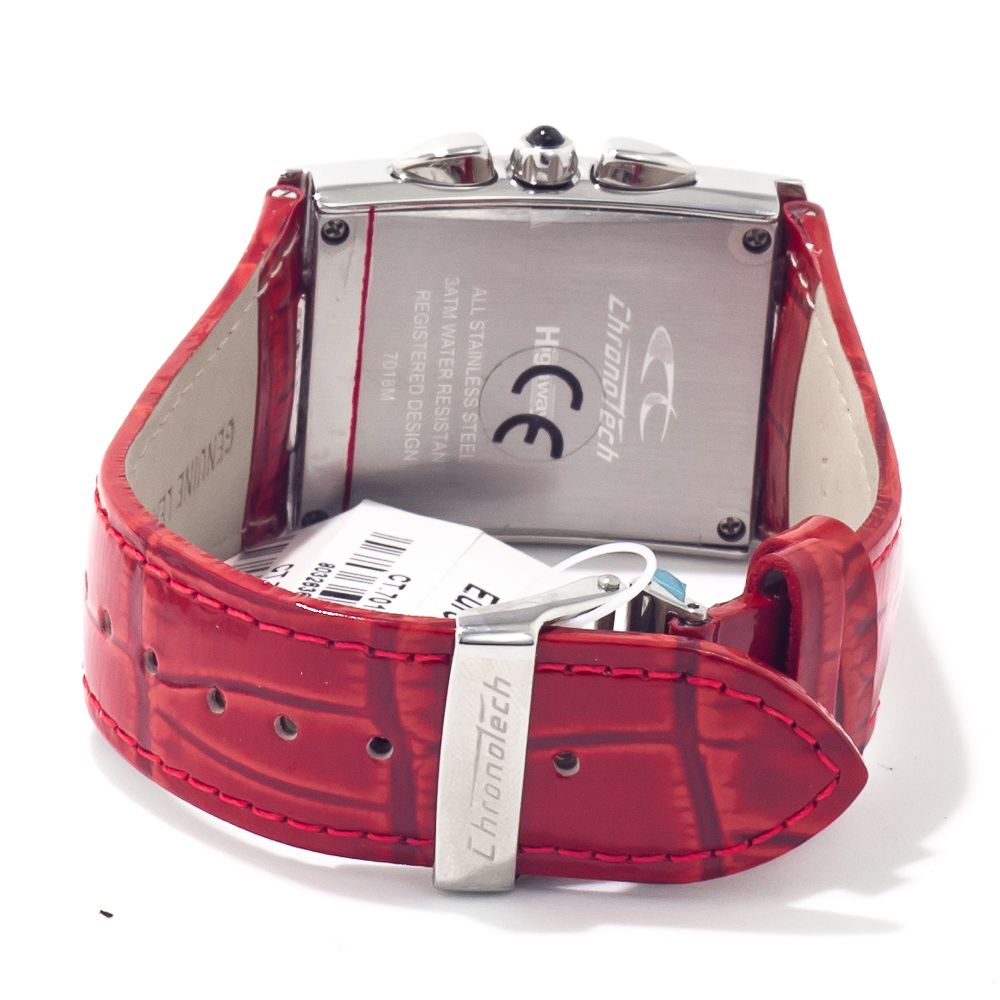 Chronotech Multicolor Leather Dress Watch