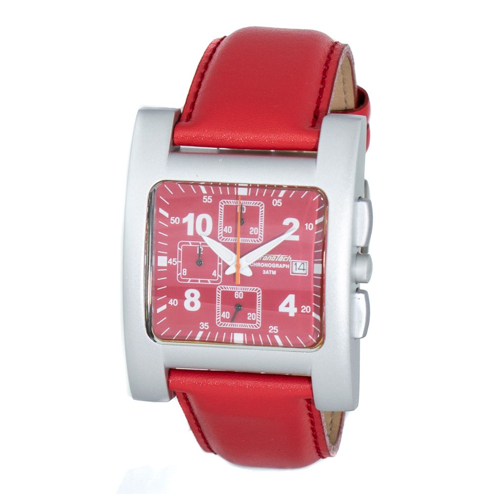 Chronotech Multicolor Leather Dress Watch