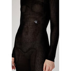 Calvin Klein Jeans Black Marabou Long Dress