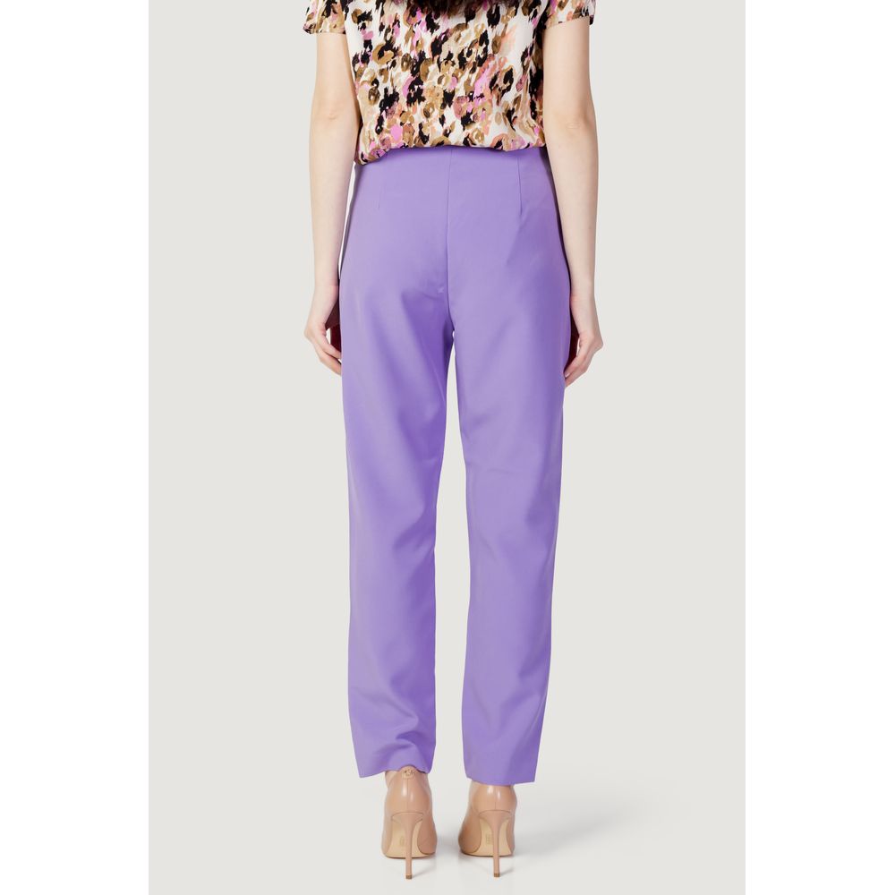 Only Purple Polyester Casual Pants