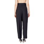 Vila Clothes Black Viscose Casual Pants