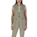 B.Young Green Polyester Waistcoat