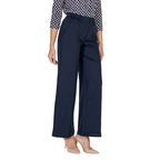 ICHI Blue Polyester Casual Pants