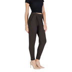 ICHI Brown Polyester Casual Pants