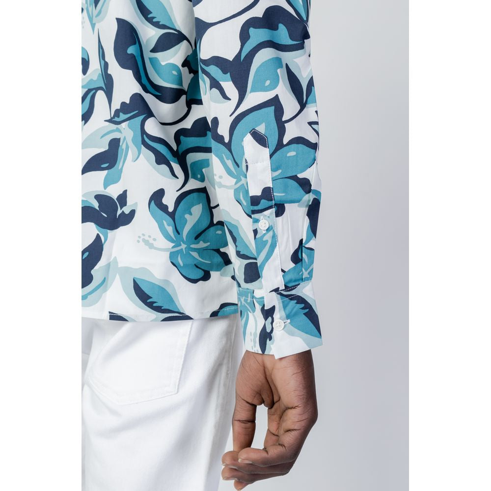 Antony Morato Blue Viscose Pattern Shirt