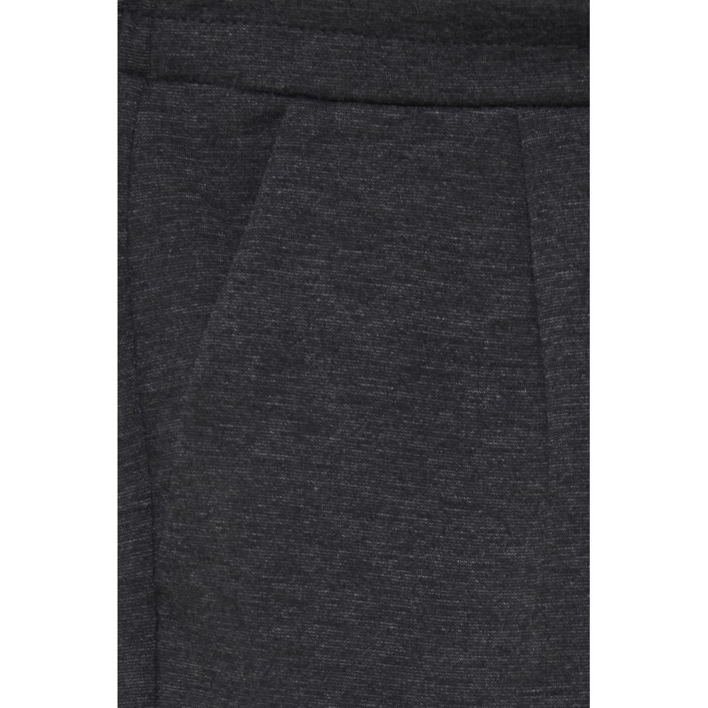 ICHI Gray Polyester Casual Pants