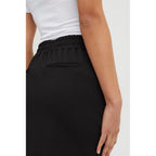 ICHI Black Polyester Mini Skirt