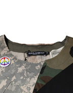 Dolce & Gabbana Multicolor Camouflage Cotton Round Neck T-shirt