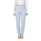 Sandro Ferrone Blue Polyester Dress Pants