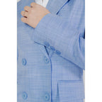 Sandro Ferrone Blue Viscose Blazer