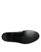 Dolce & Gabbana Black Leather Loafers Men Formal Dress Shoes