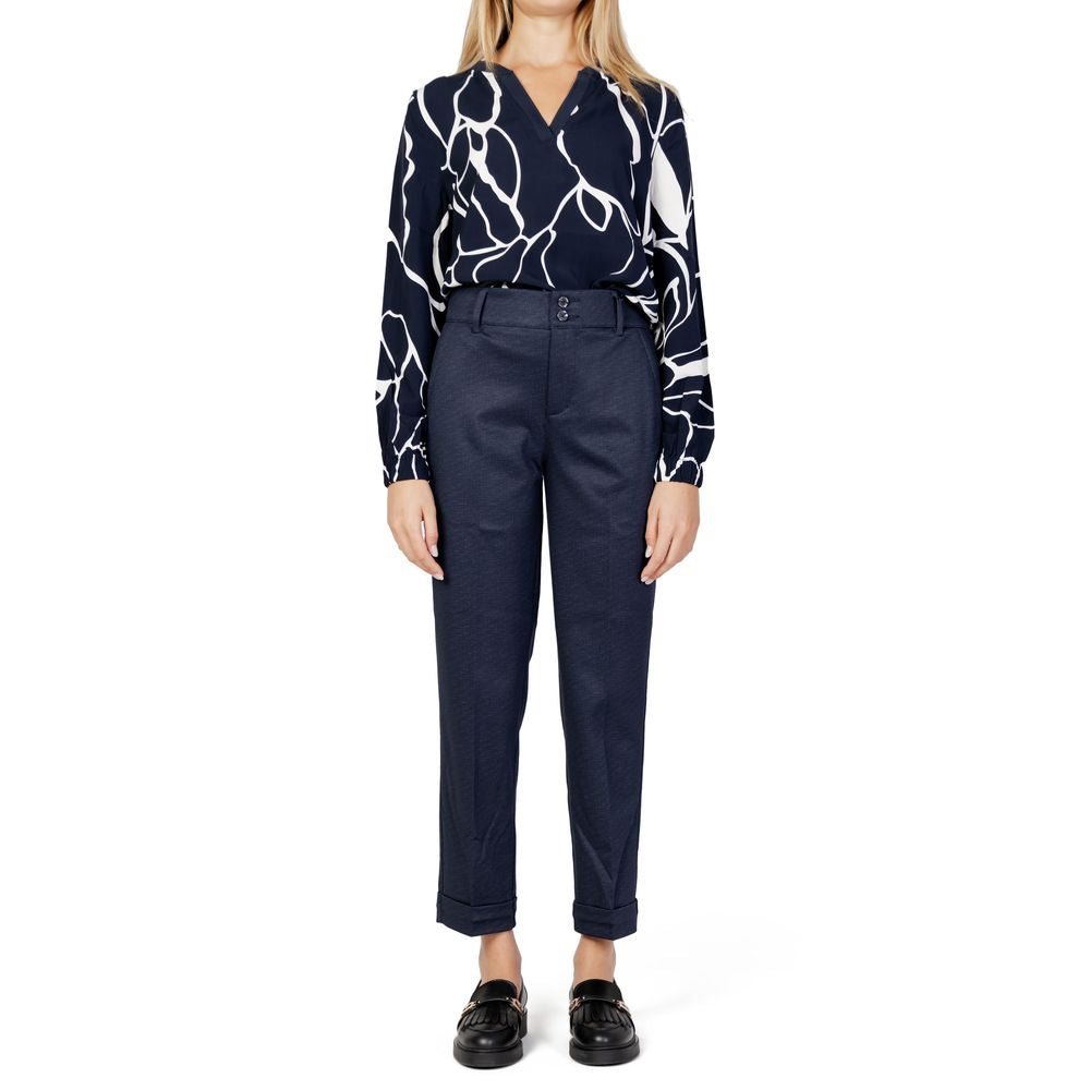 Street One Blue Viscose Chino Pants