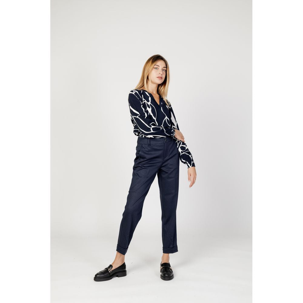 Street One Blue Viscose Chino Pants