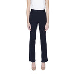Street One Blue Cotton Flared Pants