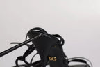 Dolce & Gabbana Black Leather High Heels Keira Sandals Shoes